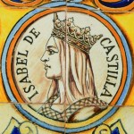 Tiles depicting Isabel de Castilla at the Plaza de España in Sevilla, Spain