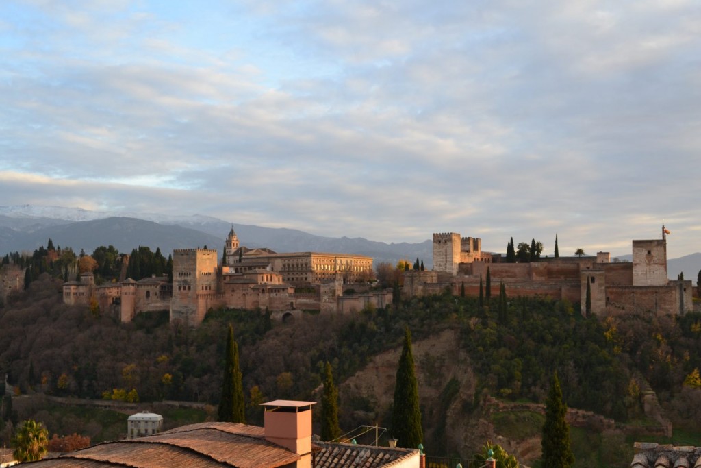 Alhambra from the Saint Nicholas viewpoint in Granada, Spain