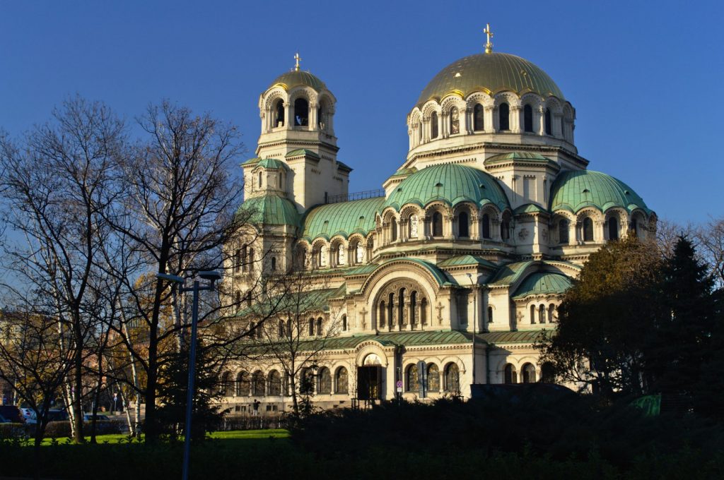 Sofia's Alexander Nevsky cathedral on a sunny afternoon