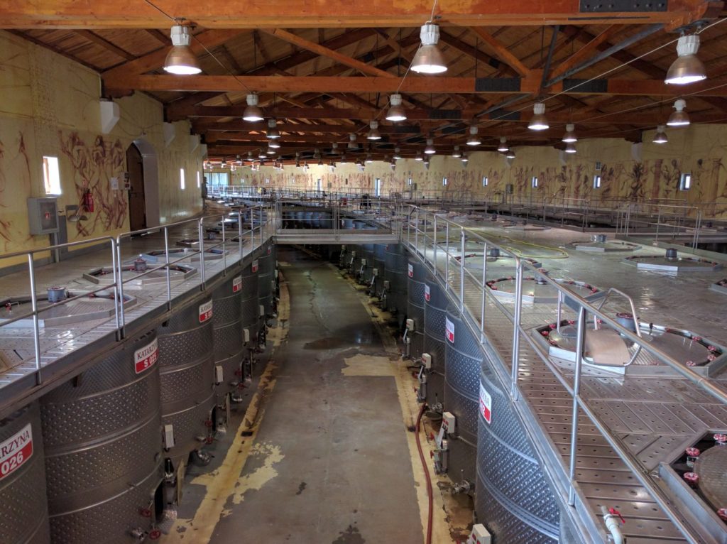 Fermentation vats at Katarzyna Estate